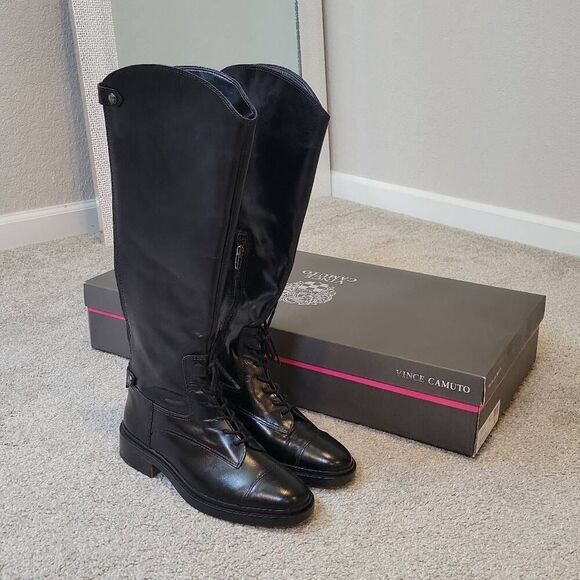 Vince Camuto Sirdola Boot Riding Black Size 9 - Picture 2 of 8